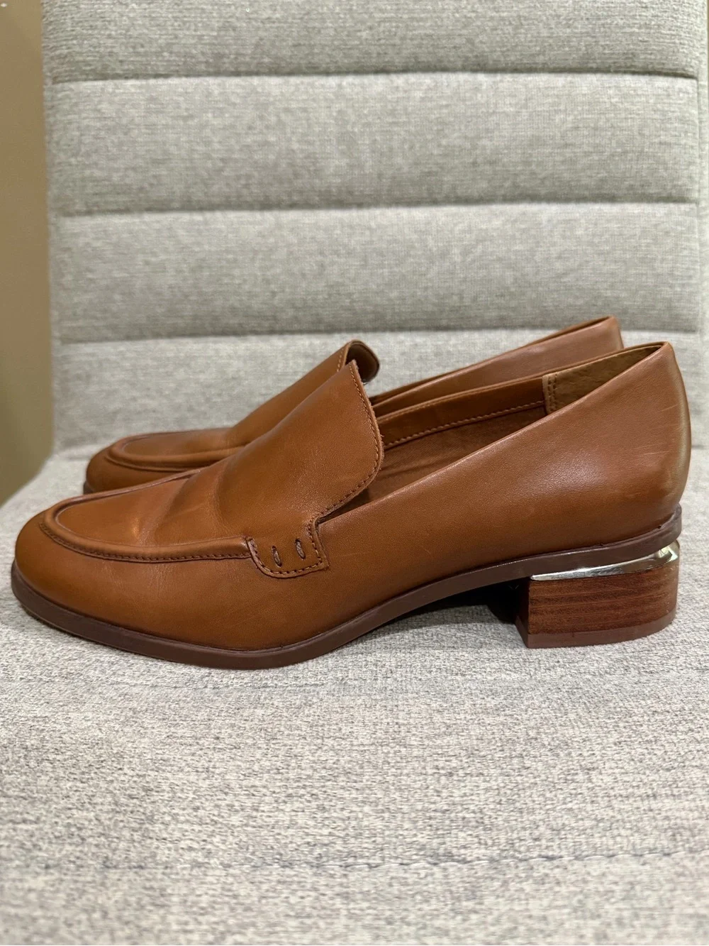 Franco Sarto Bocca Tobacco Brown Women's Tan Genuine Leather Slip-On Loafers
